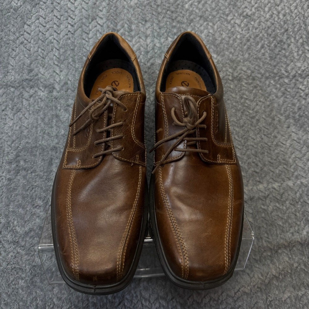 ECCO Brown Leather Lace-Up Dress Shoes Split Toe Apron Oxford Men's EU 47 / 13